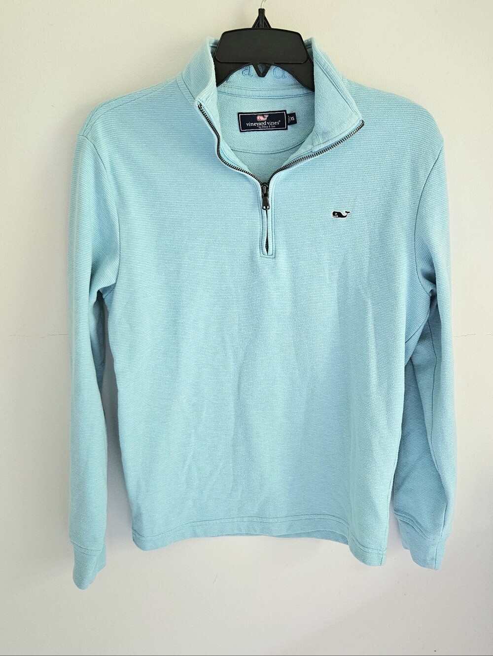 Vineyard Vines Aqua Quarter Zip Pullover Sweatshirt